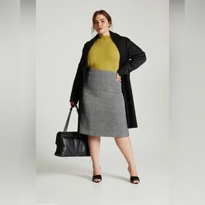 NWT Nordstrom Black and White Chevron Pencil Skirt